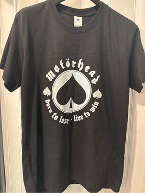 Black Graphic Tee - Born to Lose Live to Win Size Large